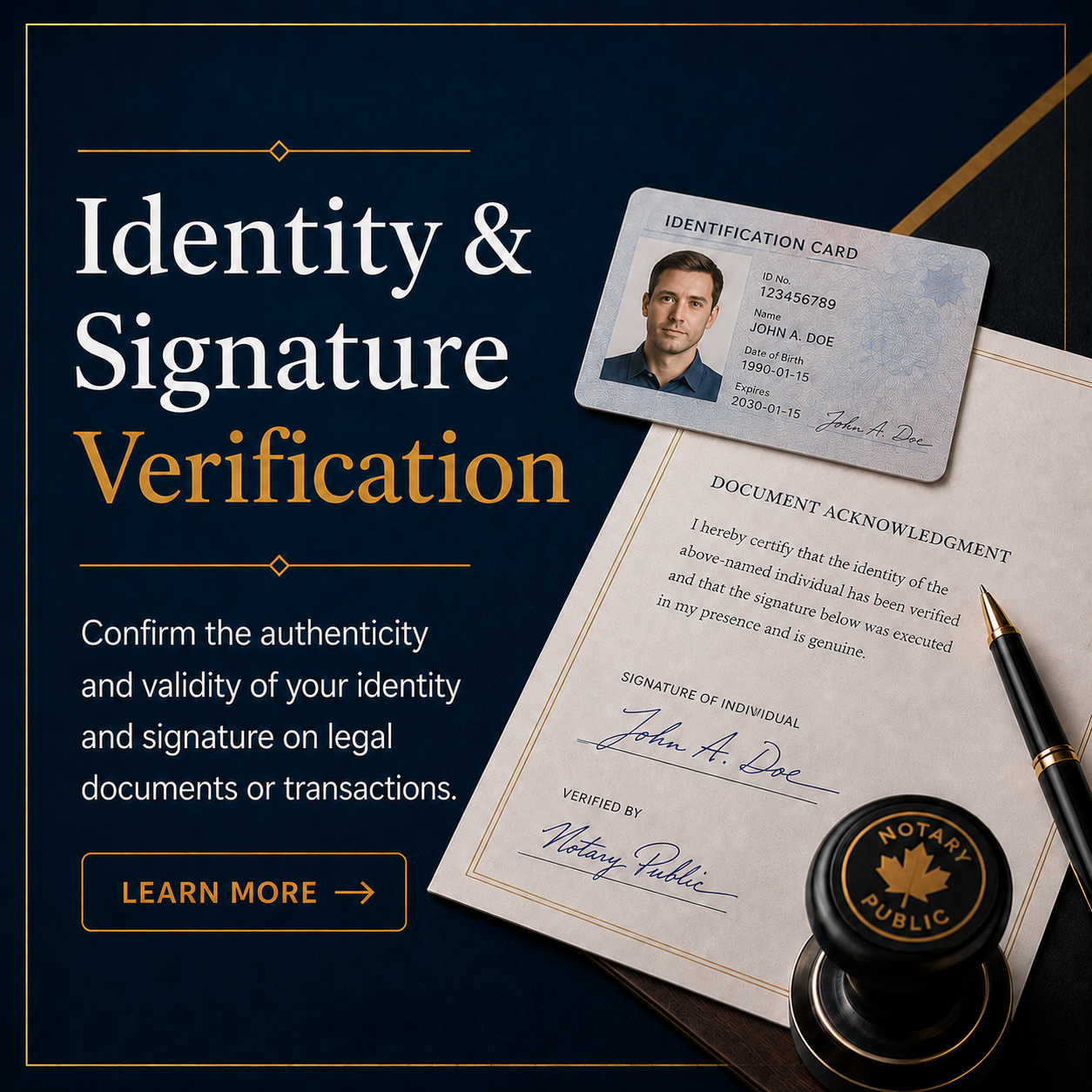 Indentity Signature Identity & Signature Verification | Proof of Life| Notary Public